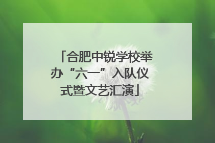 合肥中锐学校举办“六一”入队仪式暨文艺汇演